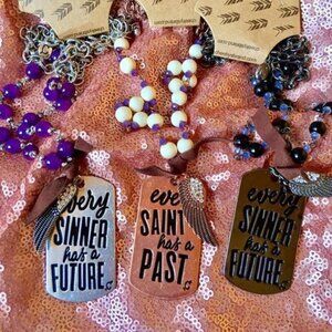 NWT Rose Gold Saints and Sinners Beaded Necklace